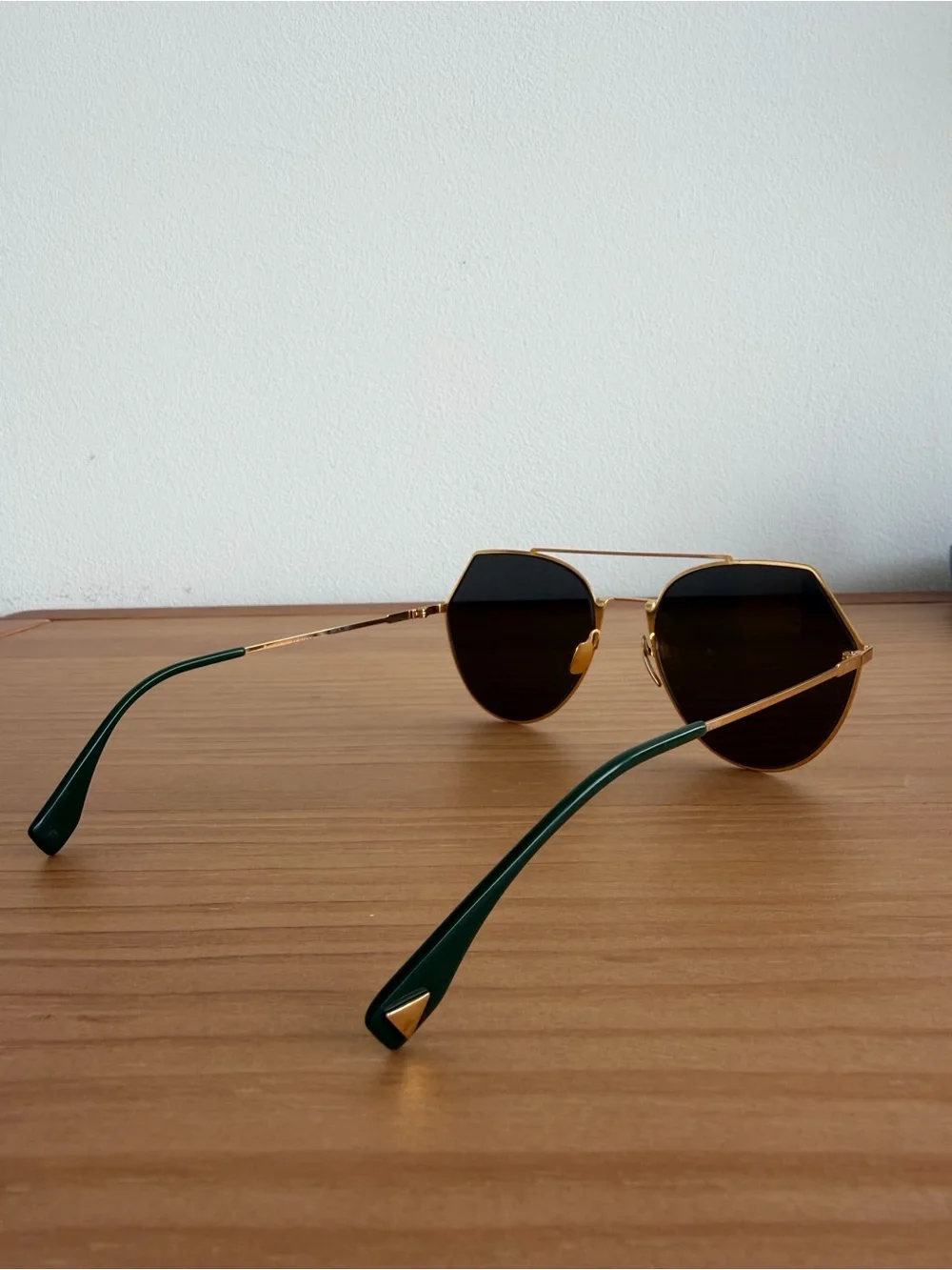 Fendi Gold Frame with Brown Lenses Women's Sunglasses
